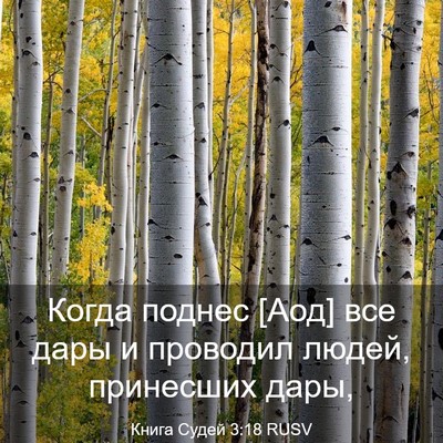 Picture 03 - Книга Судей 3:18 RUSV - Когда поднес [Аод] все дары - Bible Verse Picture