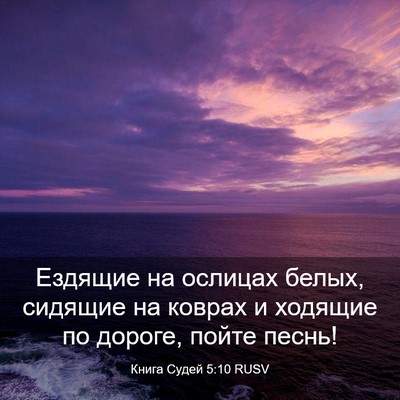 Picture 03 - Книга Судей 5:10 RUSV - Ездящие на ослицах белых, - Bible Verse Picture
