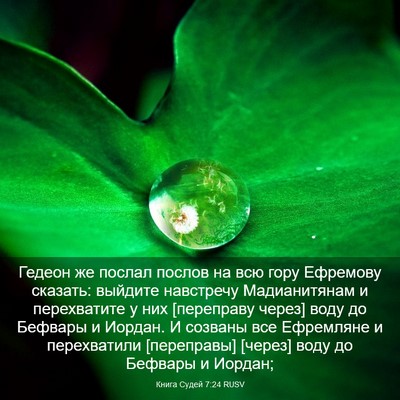 Picture 03 - Книга Судей 7:24 RUSV - Гедеон же послал послов на - Bible Verse Picture