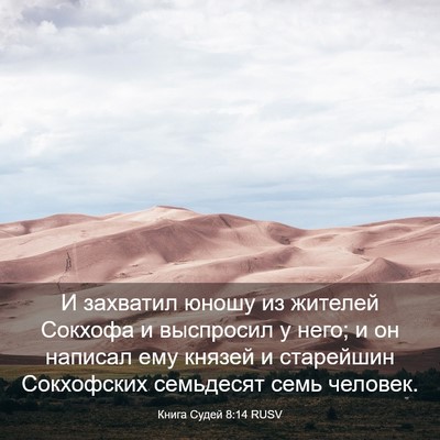 Picture 03 - Книга Судей 8:14 RUSV - И захватил юношу из - Bible Verse Picture