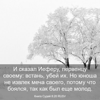 Picture 03 - Книга Судей 8:20 RUSV - И сказал Иеферу, первенцу - Bible Verse Picture