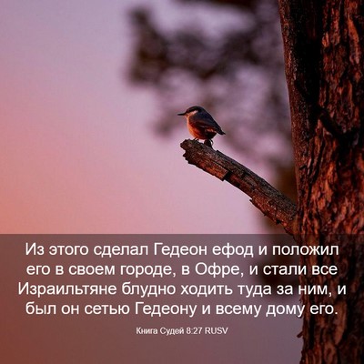 Picture 03 - Книга Судей 8:27 RUSV - Из этого сделал Гедеон - Bible Verse Picture