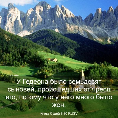 Picture 03 - Книга Судей 8:30 RUSV - У Гедеона было семьдесят - Bible Verse Picture