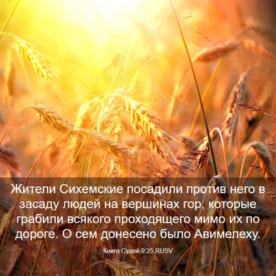 Picture 03 - Книга Судей 9:25 RUSV - Жители Сихемские посадили - Bible Verse Picture