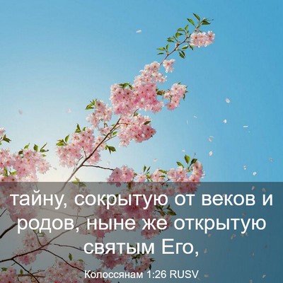 Picture 03 - Колоссянам 1:26 RUSV - тайну, сокрытую от веков и - Bible Verse Picture