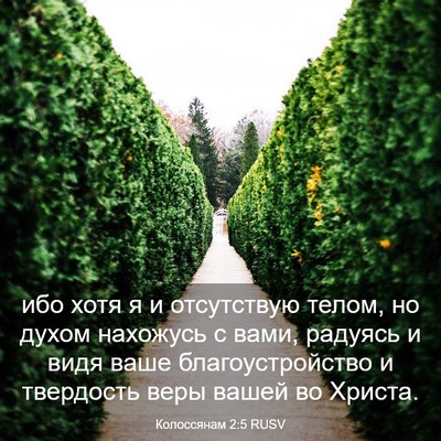 Picture 03 - Колоссянам 2:5 RUSV - ибо хотя я и отсутствую - Bible Verse Picture