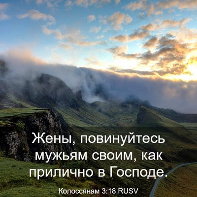 Picture 03 - Колоссянам 3:18 RUSV - Жены, повинуйтесь мужьям - Bible Verse Picture