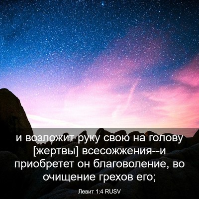 Picture 03 - Левит 1:4 RUSV - и возложит руку свою на - Bible Verse Picture