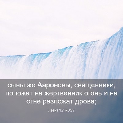 Picture 03 - Левит 1:7 RUSV - сыны же Аароновы, - Bible Verse Picture