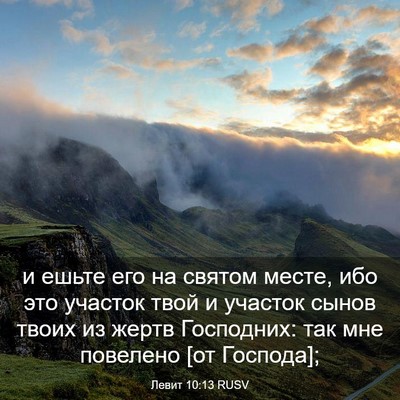 Picture 03 - Левит 10:13 RUSV - и ешьте его на святом - Bible Verse Picture