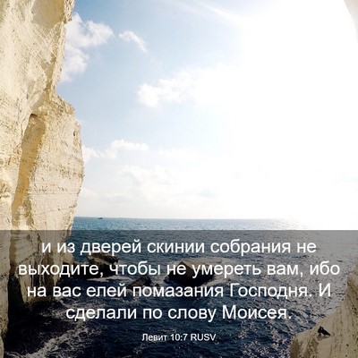 Picture 03 - Левит 10:7 RUSV - и из дверей скинии - Bible Verse Picture