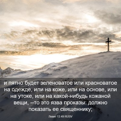 Picture 03 - Левит 13:49 RUSV - и пятно будет зеленоватое - Bible Verse Picture
