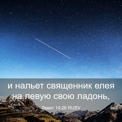 Picture 03 - Левит 14:26 RUSV - и нальет священник елея на - Bible Verse Picture