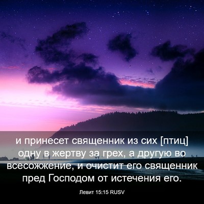 Picture 03 - Левит 15:15 RUSV - и принесет священник из - Bible Verse Picture