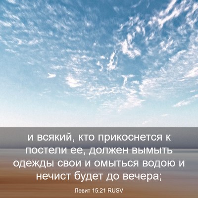 Picture 03 - Левит 15:21 RUSV - и всякий, кто прикоснется к - Bible Verse Picture