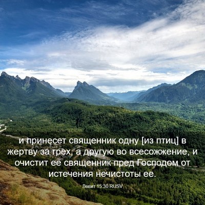 Picture 03 - Левит 15:30 RUSV - и принесет священник одну - Bible Verse Picture