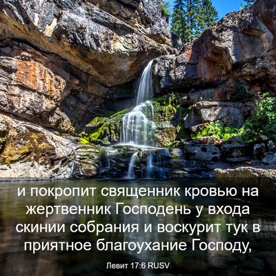 Picture 03 - Левит 17:6 RUSV - и покропит священник - Bible Verse Picture