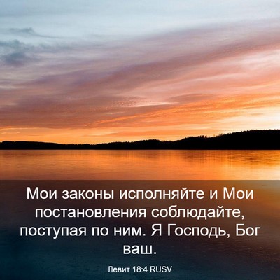 Picture 03 - Левит 18:4 RUSV - Мои законы исполняйте и - Bible Verse Picture