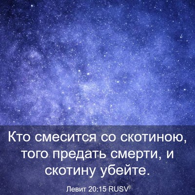 Picture 03 - Левит 20:15 RUSV - Кто смесится со скотиною, - Bible Verse Picture