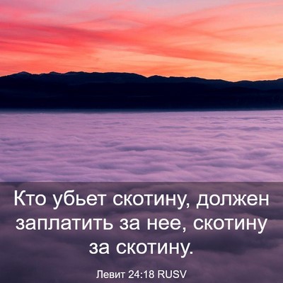 Picture 03 - Левит 24:18 RUSV - Кто убьет скотину, должен - Bible Verse Picture