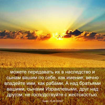 Picture 03 - Левит 25:46 RUSV - можете передавать их в - Bible Verse Picture