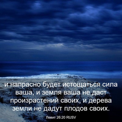 Picture 03 - Левит 26:20 RUSV - и напрасно будет - Bible Verse Picture