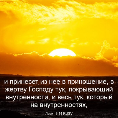 Picture 03 - Левит 3:14 RUSV - и принесет из нее в - Bible Verse Picture