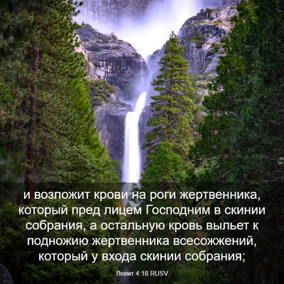Picture 03 - Левит 4:18 RUSV - и возложит крови на роги - Bible Verse Picture