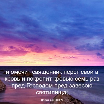 Picture 03 - Левит 4:6 RUSV - и омочит священник перст - Bible Verse Picture