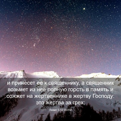 Picture 03 - Левит 5:12 RUSV - и принесет ее к священнику, - Bible Verse Picture