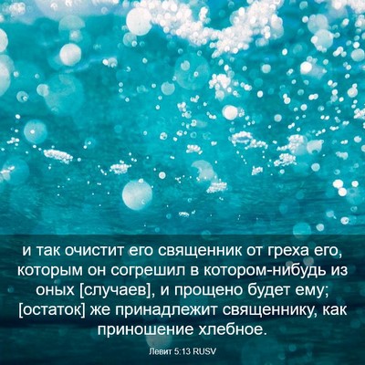 Picture 03 - Левит 5:13 RUSV - и так очистит его - Bible Verse Picture