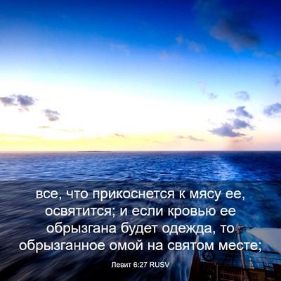 Picture 03 - Левит 6:27 RUSV - все, что прикоснется к мясу - Bible Verse Picture