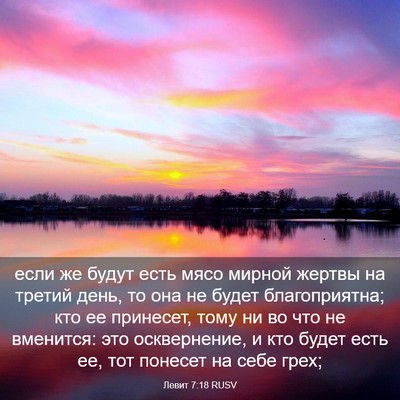 Picture 03 - Левит 7:18 RUSV - если же будут есть мясо - Bible Verse Picture