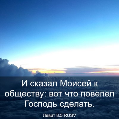 Picture 03 - Левит 8:5 RUSV - И сказал Моисей к обществу: - Bible Verse Picture