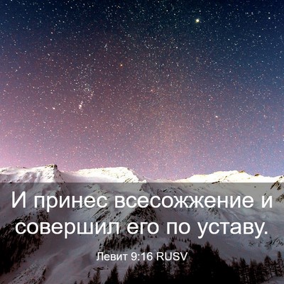 Picture 03 - Левит 9:16 RUSV - И принес всесожжение и - Bible Verse Picture
