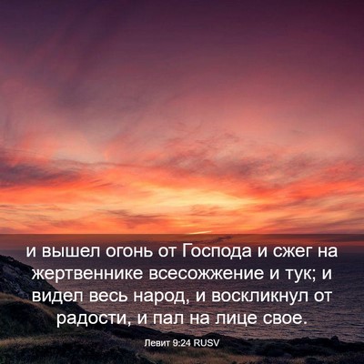 Picture 03 - Левит 9:24 RUSV - и вышел огонь от Господа и - Bible Verse Picture