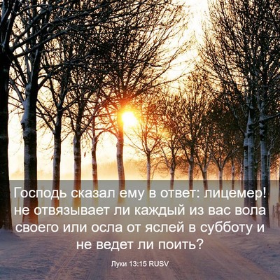 Picture 03 - Луки 13:15 RUSV - Господь сказал ему в ответ: - Bible Verse Picture