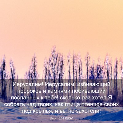 Picture 03 - Луки 13:34 RUSV - Иерусалим! Иерусалим! - Bible Verse Picture