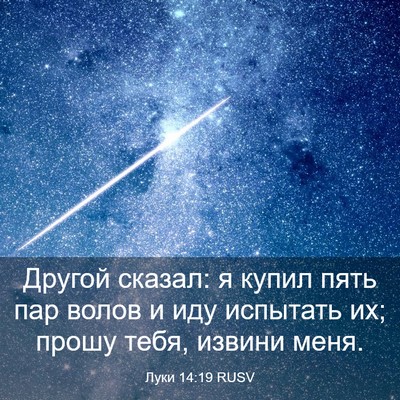 Picture 03 - Луки 14:19 RUSV - Другой сказал: я купил пять - Bible Verse Picture