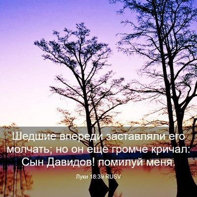 Picture 03 - Луки 18:39 RUSV - Шедшие впереди заставляли - Bible Verse Picture