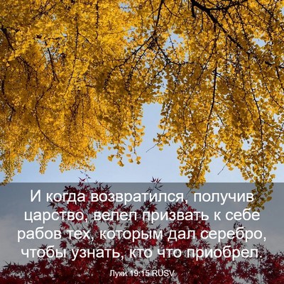 Picture 03 - Луки 19:15 RUSV - И когда возвратился, - Bible Verse Picture
