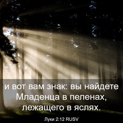 Picture 03 - Луки 2:12 RUSV - и вот вам знак: вы найдете - Bible Verse Picture