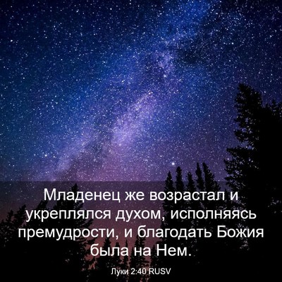 Picture 03 - Луки 2:40 RUSV - Младенец же возрастал и - Bible Verse Picture