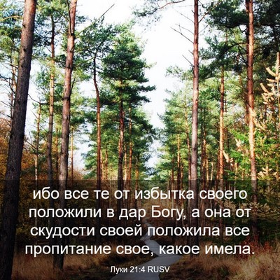 Picture 03 - Луки 21:4 RUSV - ибо все те от избытка - Bible Verse Picture
