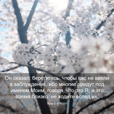 Picture 03 - Луки 21:8 RUSV - Он сказал: берегитесь, - Bible Verse Picture