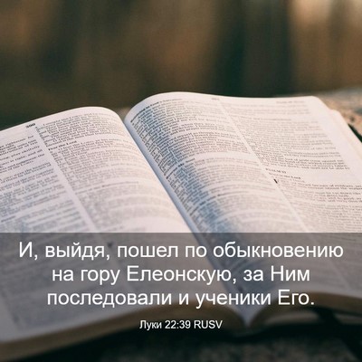 Picture 03 - Луки 22:39 RUSV - И, выйдя, пошел по - Bible Verse Picture