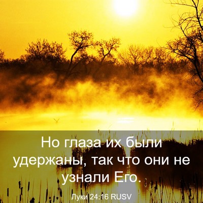 Picture 03 - Луки 24:16 RUSV - Но глаза их были удержаны, - Bible Verse Picture