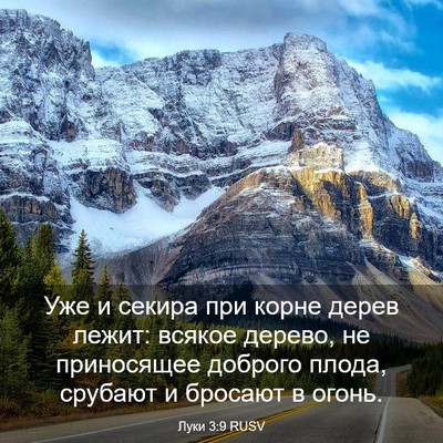 Picture 03 - Луки 3:9 RUSV - Уже и секира при корне - Bible Verse Picture