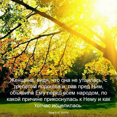 Picture 03 - Луки 8:47 RUSV - Женщина, видя, что она не - Bible Verse Picture