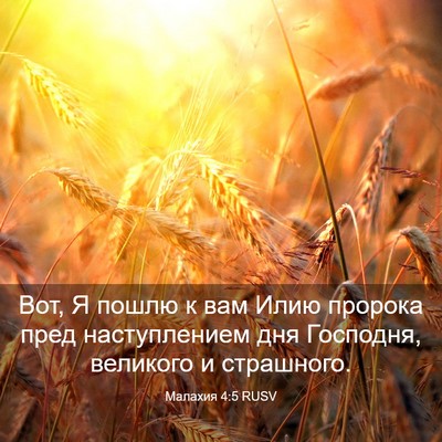 Picture 03 - Малахия 4:5 RUSV - Вот, Я пошлю к вам Илию - Bible Verse Picture